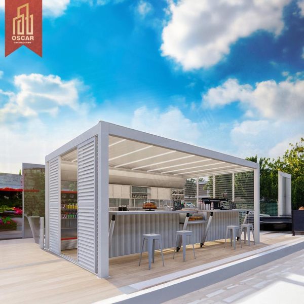Pérgola de aluminio moderna para exteriores, impermeable y resistente al viento, para jardín, terraza y techo.
