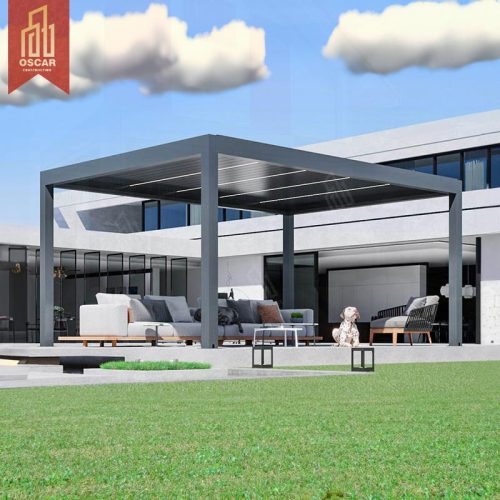 High Quality Waterproof Motorized Aluminum Pergola Outdoor Garden Shade Privacy Pergola
