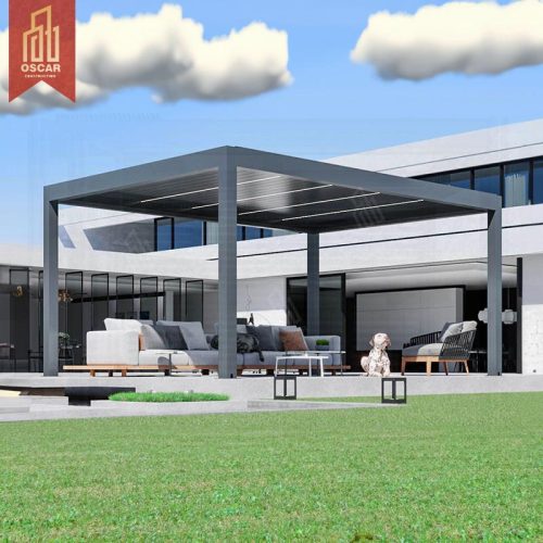 Outdoor Aluminium Waterproof Louver Roof Metal Garden Custom Pergola with Modern Design Ideal Backyard Patio Balcony Pergola