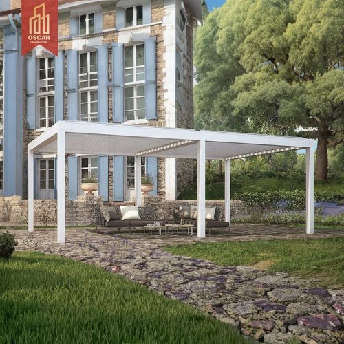 Electric Waterproof Automatic Aluminum Louvre Roof Pavilion Gazebo Pergola Ideal Garden Patio Backyard Pergola