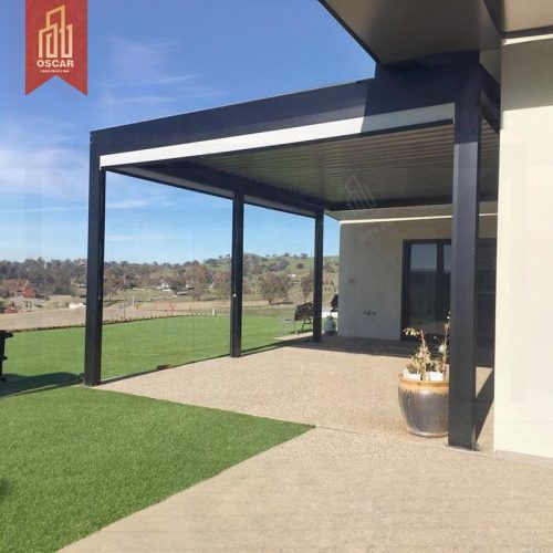 M Pergolas 24'X12' Dimensions Gazebos Modern Louvered Provide Shade Ventilation Stylish Functional Backyard Patio Garden Pergola