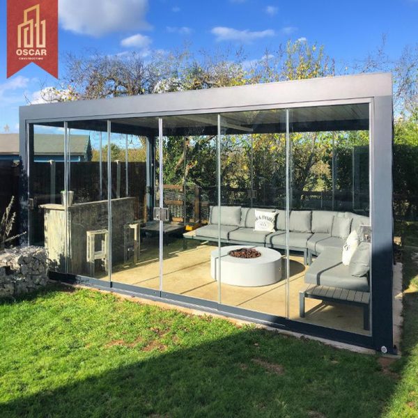 Nding Waterproof Motorized Ultraviolet – Proof Custom Bioclimatic Aluminium Louver Pavilion Gazebo Garden Patio Backyard Pergola
