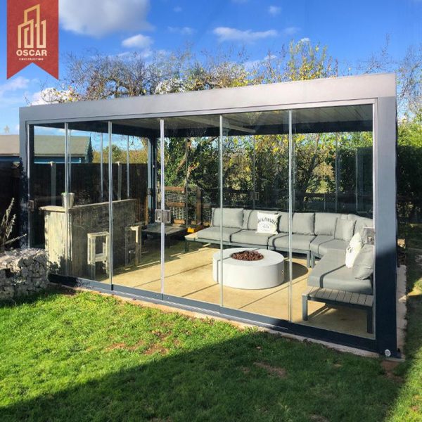 Outdoor Motorized Aluminum Sunshade Canopy Garden Patio Balcony Shading Ventilating Pergola
