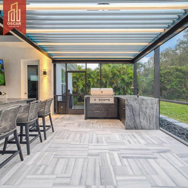 Aluminum Adjustable Opening Louver Roof Pergolas Gazebo Outdoor Patio Motorized Garden Backyard Terrace Pergola