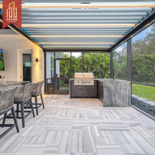 Motorized Aluminium Outdoor Automatic Shading System Creative Louvered Restaurant Roof Garden Patio Balcony Pergola