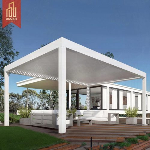 Outdoor Aluminium Structures with Led Lighting Garden Patio Backyard New Design Modern Pergola