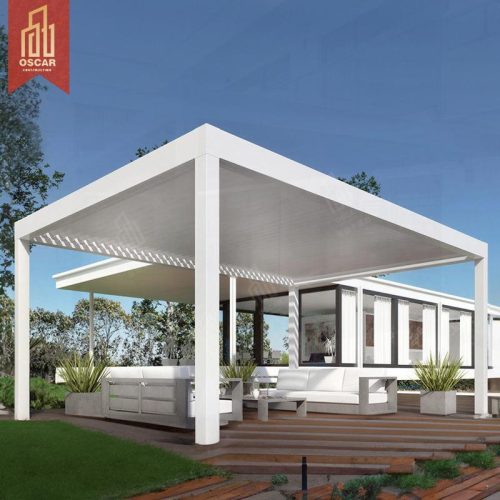 F Hardtop Outdoor Gazebo with Aluminium Louvered Roof Patio Garden Balcony Luxury Stylish Outdoor Shelter Shading System Pergola