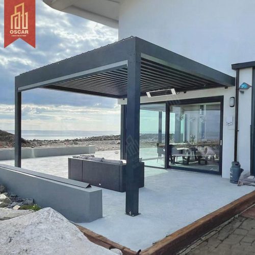 Tic Waterproof Outdoor Aluminum Electric Awning Cover Louvre Roof Garden Patio Balcony Modern innovative Design Solution Pergola