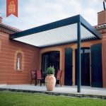 Freestanding Wall - Mounted Aluminium Pergola with Manual - Opening Louvred Roof Patio Outdoor Garden European - Style Pergola