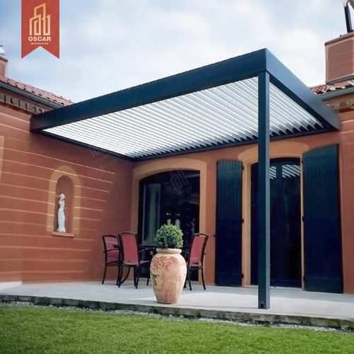 3X3M 3X4M 4X6M Electric Bioclimatic Gazebo with Motorized Roof Cover Garden Patio Backyard Outdoor Use Pergola