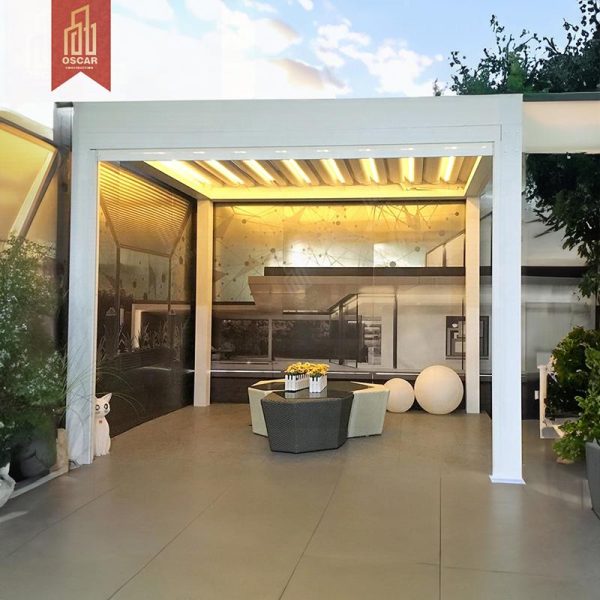12X156Feet Louvered Waterproof Pergola Patio Cover Outdoor Garden Backyard Ideal Shading Ventilating Solution Pergola