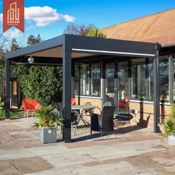 Motorized Aluminium Structure Spacious Elegant Design Durable Canopy with Zip Screen Garden Patio Backyard Pergola