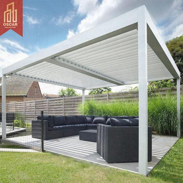 Customized Modern Bioclimatic Waterproof Snow-Resistant Gazebo Patio Garden Balcony Outdoor Kitchen Pergola