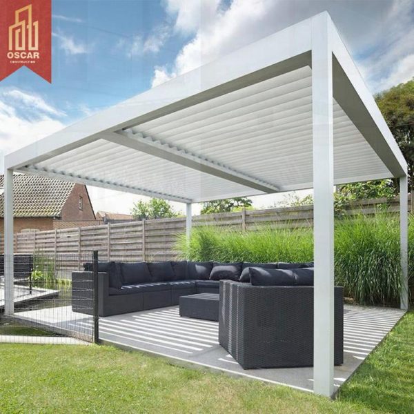 Tom 6X4 Manual Remote – Controlled Aluminium Sun Shade Outdoor Modern Bioclimatic Pergola Ideal Gardens Patios Backyards Pergola