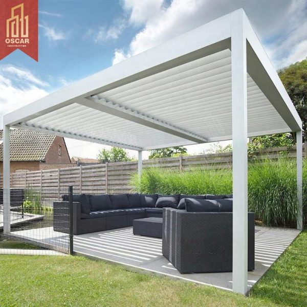 12X156Feet Louvered Waterproof Pergola Patio Cover Outdoor Garden Backyard Shading and Protection Pergola