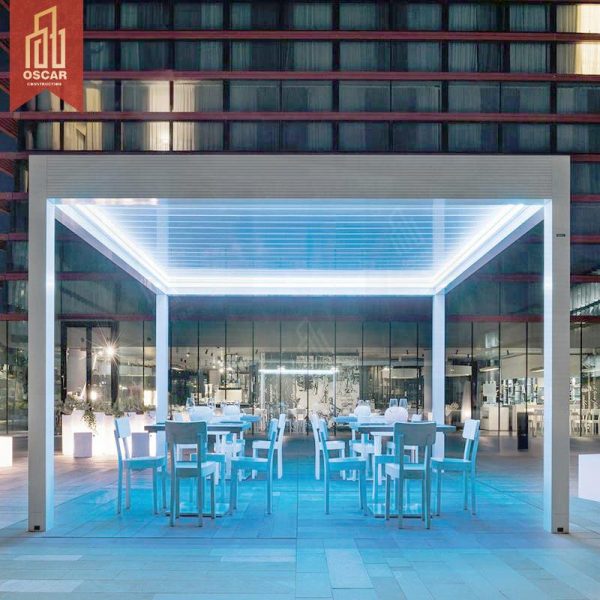 Waterproof Aluminum Electric Opening Louver Roof Pergola Patio Garden Poolside Outdoor Pergola