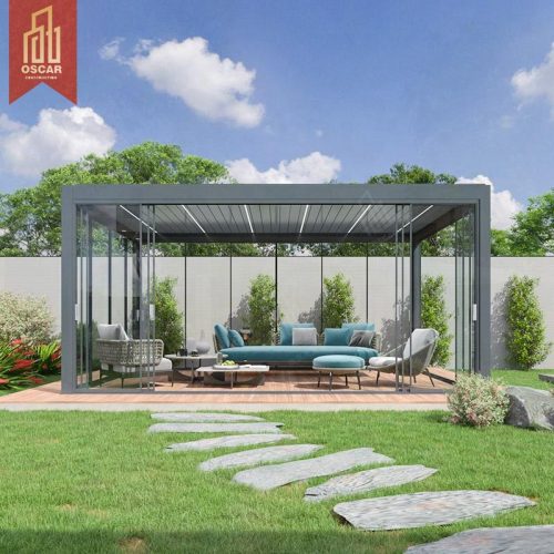 Modern Adjustable Electric Sunshade Covers Villa Garden Backyard Bioclimatic Pergola Pergola
