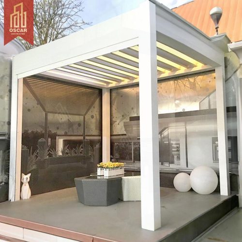 6X4 Manual Remote - Controlled Sun Shade Outdoor Bioclimatic Garden Aluminium Structure Suitable Patio Backyard Terrace Pergola