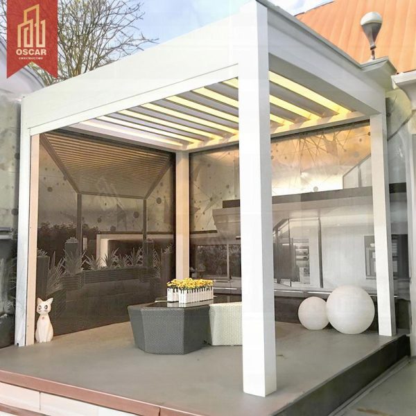 Motorized Aluminium Structure Elegant Spacious Gazebo with Zip Screen Garden Patio Backyard Outdoor Use Pergola