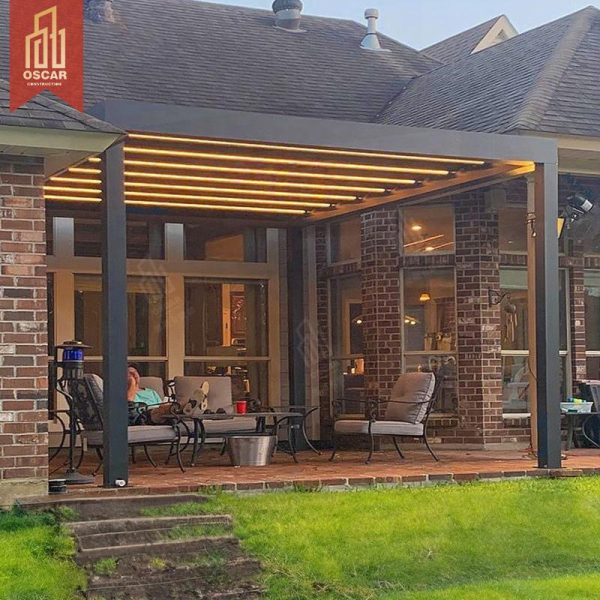 Free Standing Large Outdoor Aluminum Pergola with Louver Frame Recreation Area Entrance Outdoor Relaxing Patio Gathering Pergola