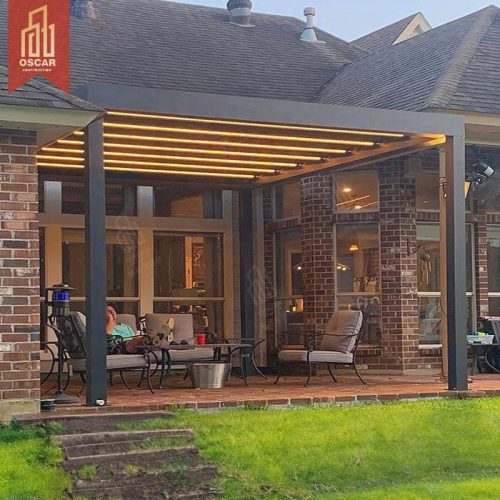 Atio Cover Aluminium Gazebo Louvered Canopy with Weather - Resistant and Adjustable Designs Backyard Terrace and Balcony Pergola