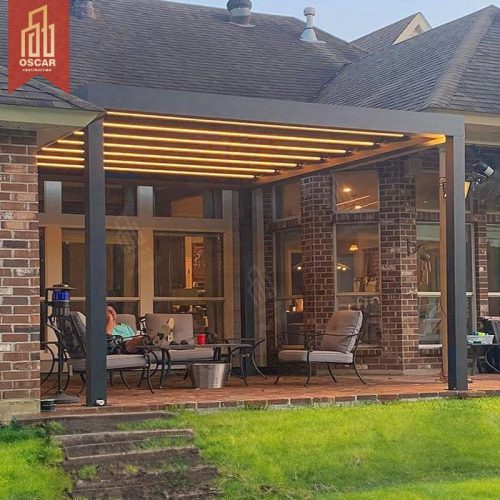 High Quality Customizable Waterproof Louver Blade Roof Pergola Ideal Villa Courtyard Patio Pergola