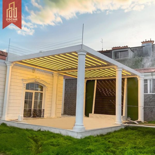 Waterproof Sunshade Louver Roof Cover System Prefabricated Aluminum Outdoor Garden Patio Yard Gazebo Pergola Pergola