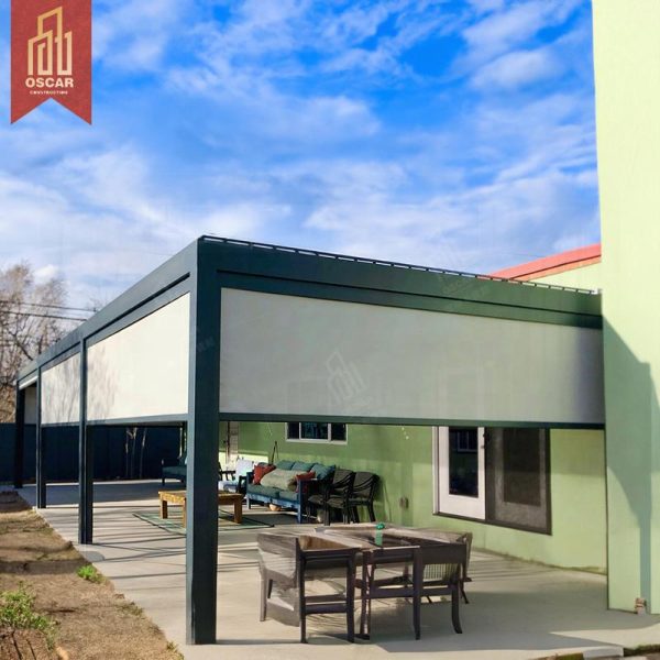 3X3M 3X4M 4X6M Electric Motorized Bioclimatic Gazebo with Roof Cover Garden Patio Backyard Outdoor Pergola