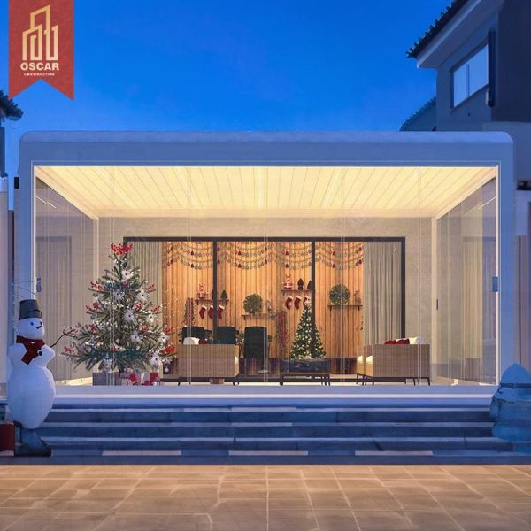 Call Pergola Aluminum Louvered Roof House Balcony – Weather – Resistant Sun – Blocking Ideal Balconies Terraces Gardens Pergola