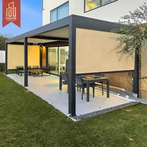Water Resistant Bioclimatic Patio Cover Canopy Opening Roof Louver Shelter Backyard Garden Balcony Sunshade Pergola