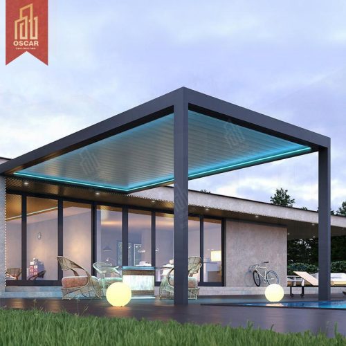Waterproof Wpc Arches Arbours For Patio Wood Roofing Outdoor Garden and Awning Kit Pergola