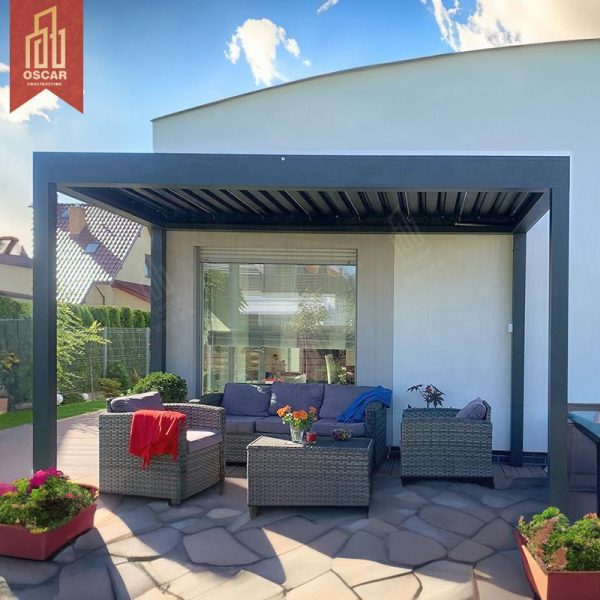 Waterproof Hardtop Gazebo with Louvered Design Aluminium Outdoor Patio Garden Pergola Outdoor Party Bbq and Relaxing Pergola