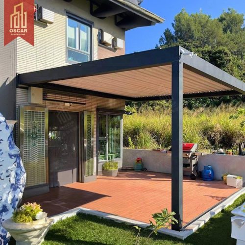 Control Motorized Automatic Pergola Roof Louvers Outdoor Patio Garden with Bioclimatica System in 3X3 3X4 4X3 4X6 Sizes Pergola