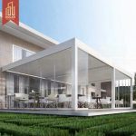 White Bioclimatic Louvered Outdoor Aluminum Pergola Garden Patio Balcony with Sun Shading Ventilation Stylish Functional Pergola