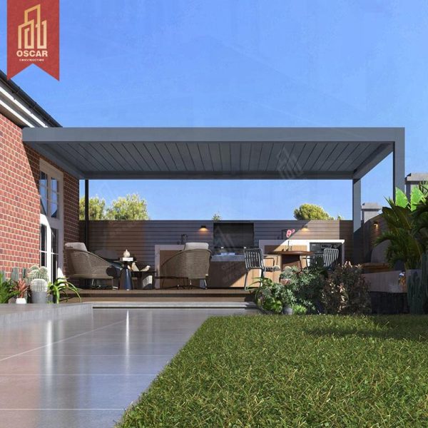 Outdoor Waterproof Motorized Adjustable Aluminum Shade Porch Patio Backyard Pergola