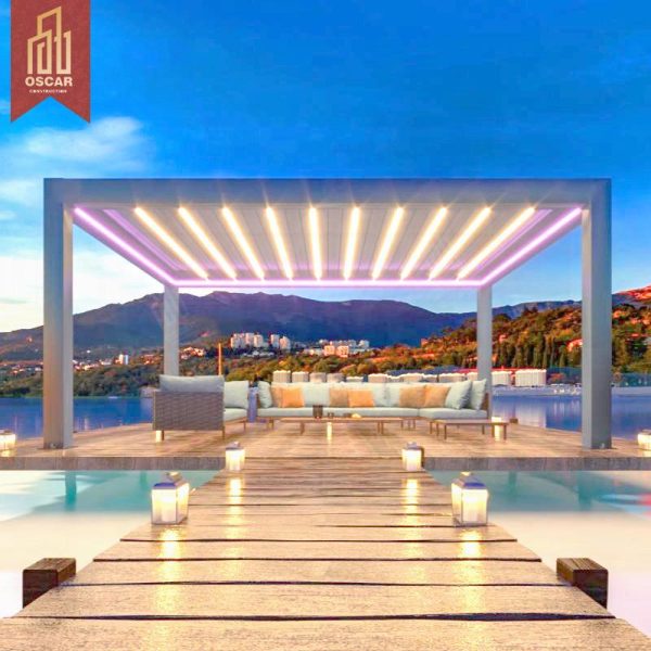 Hardtop Gazebo Aluminium Outdoor Louvered Pergola Patio Garden Luxury Elegant Structure Ideal Backyard Poolside Bbq Area Pergola
