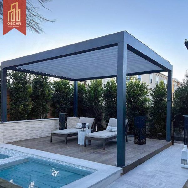 Motorized Operation Customized Size Aluminum Alloy 4X6 Square White Pergola Garden Patio Backyard in Europe Pergola