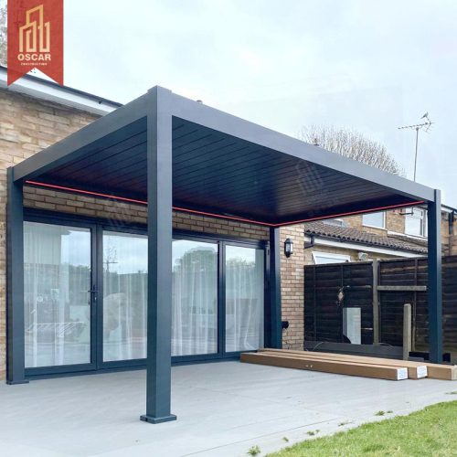 3 3X4 4X4 6X4M Customizable Modern Outdoor Bioclimatic Aluminium Louver Pergola with Zip Screen Gardens Patios Backyards Pergola