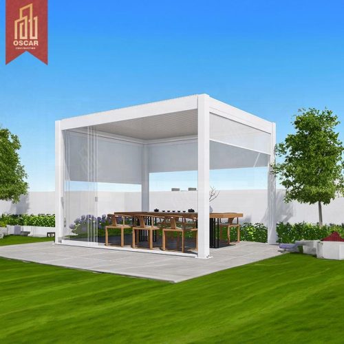 Pergola Aluminum Louvered Roof House Balcony Remove Dirt Enhance Ventilation Stylish Modern Use On Balcony Patio Garden Pergola