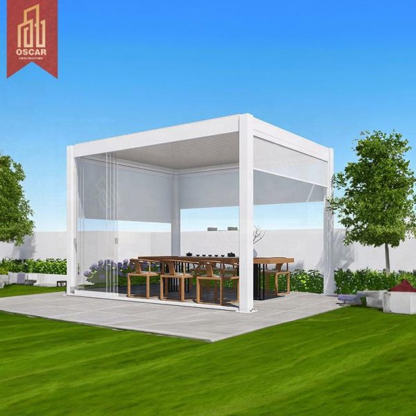 Pergola Aluminum Louvered Roof House Balcony Remove Dirt Enhance Ventilation Stylish Modern Use On Balcony Patio Garden Pergola