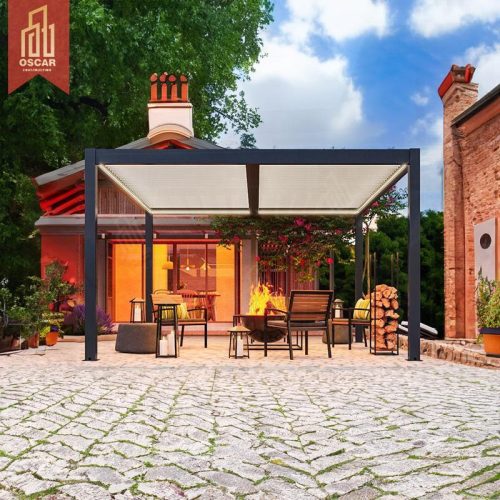Outdoor Modern Aluminum Electric Louvered Gazebo Pergola Garden Patio Beach Waterproof Uv Block Pergola