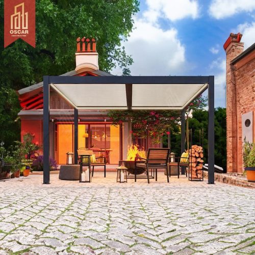 100% Waterproof Motorized Louvered Aluminium Gazebo with Zip Screen Leisure Garden Outdoor Pergola