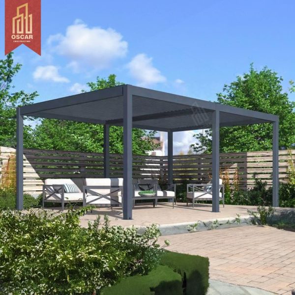 Motorized Adjustable Sunblocking Pergola Shade Covers Ideal Backyard Patio Garden European Style Luxury Outdoor Canopy Pergola