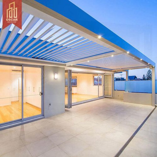 Electric Waterproof Automatic Aluminum Louvre Roof Pavilion Gazebo Pergola Ideal Garden Patio Backyard Pergola