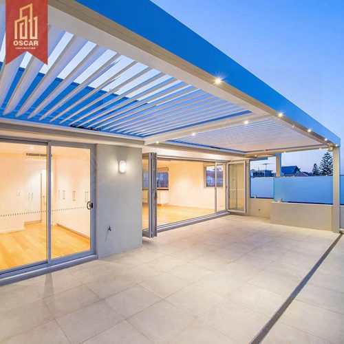 Outdoor Patio Weatherproof Solar Cover Construction Pergola Roof Ideal Garden Backyard and Picnic Pergola