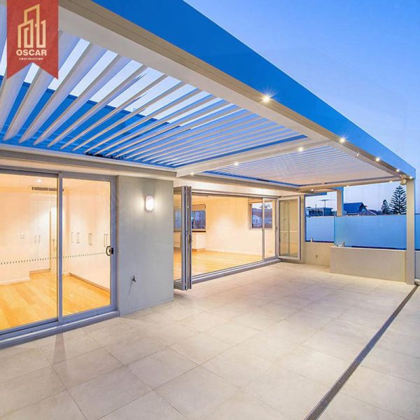 Diy Outdoor Furniture Sunshade Electric Bioclimatic Pergola Motorized Louver with Lights Garden Patio Backyard Pergola