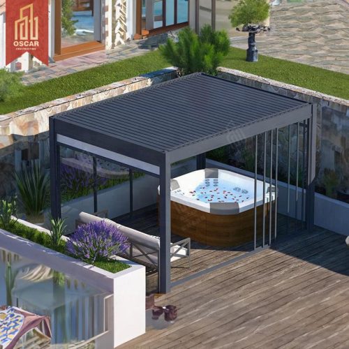Waterproof Hardtop Aluminium Outdoor Louvered Gazebo Patio Garden Ideal Outdoor Events Relaxing Spaces in Backyards Pergola