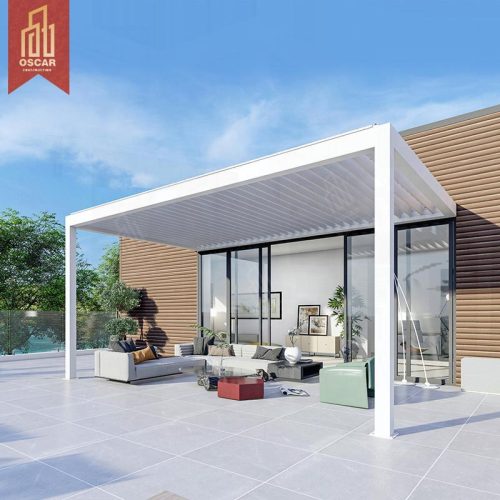 Motorised Waterproof Outdoor Louvered Roof Patio Garden Outdoor Spaces Pergola