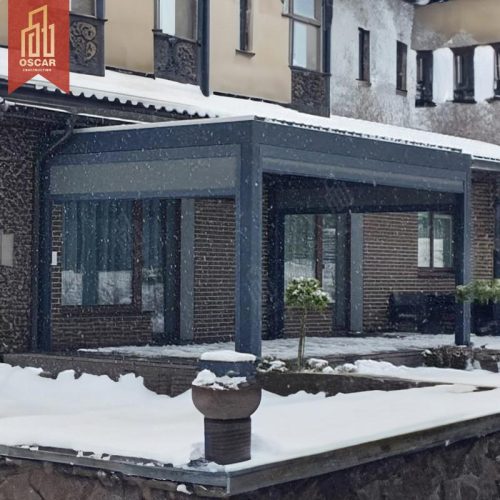 Motorized Aluminium Louvre Roof Garden Waterproof Remote - Controlled Automati Bioclimatica System Patio Terrace Balcony Pergola