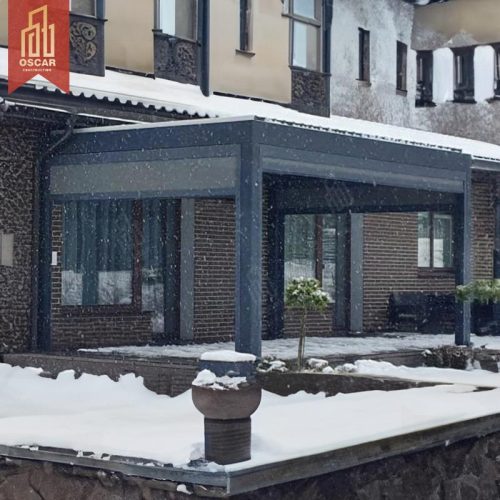 Easily Assembled Waterproof Motorized Aluminum Outdoor Garden Building Pavilion Backyard Patio Lawn Pergola
